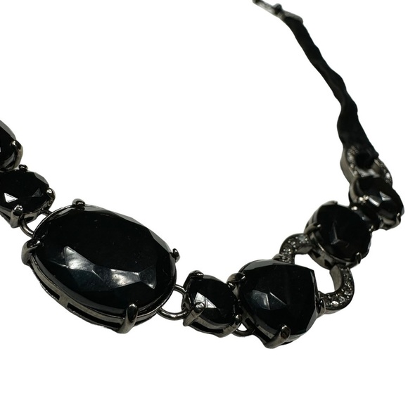 Black Onyx Beaded Crystal Necklace and FREE Earrings - Picture 4 of 10